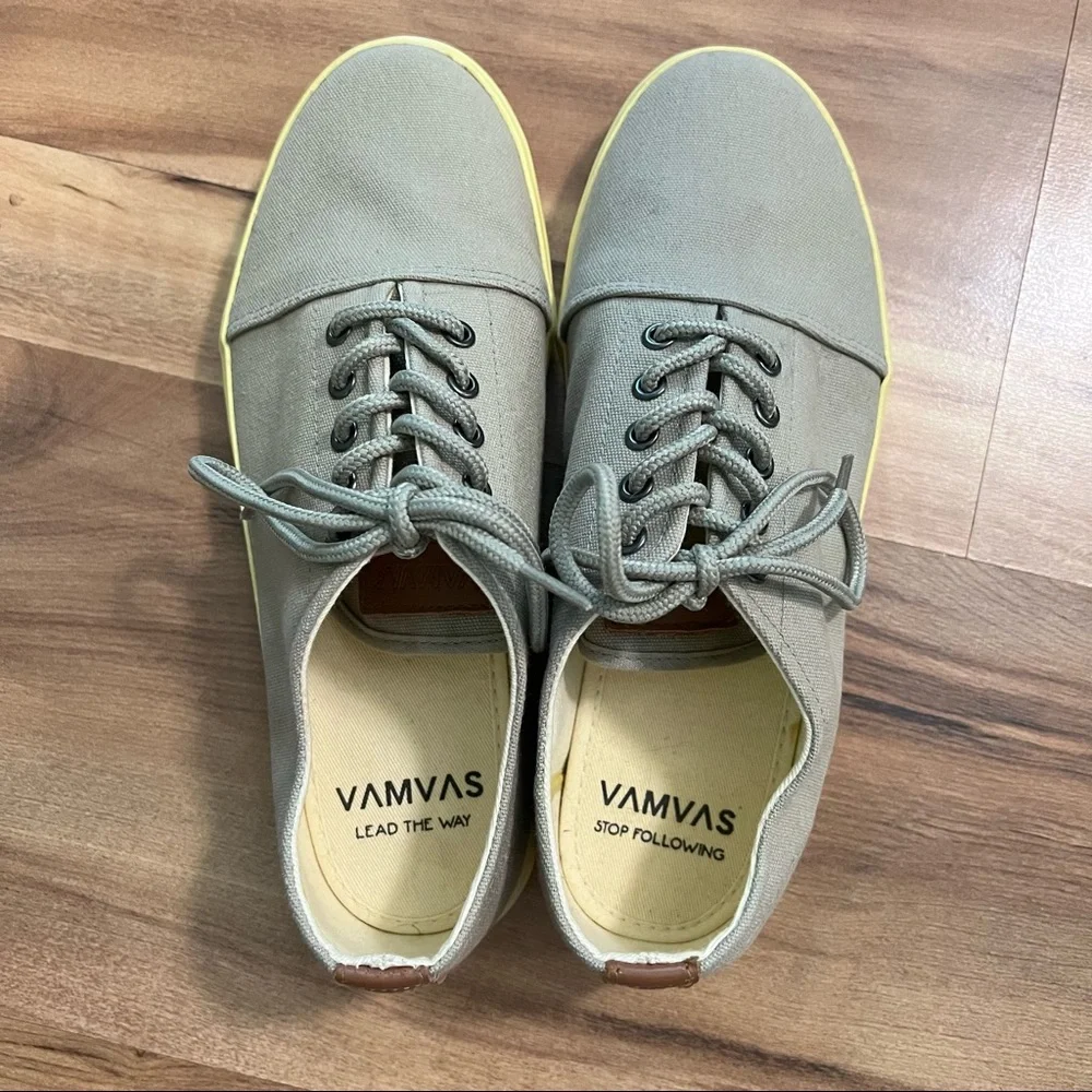 VAMVAS Space Grey/Yellow Eco Friendly Women’s Sneakers‎ Size 7.5